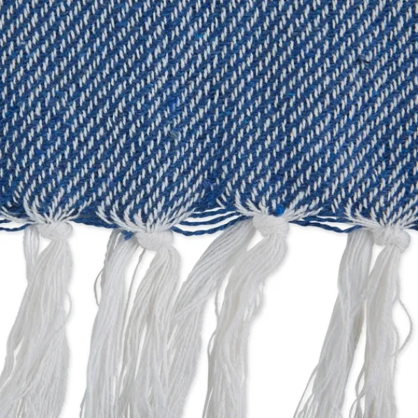 Blankets & Throws-Kirkland's Home French And White Thin Stripe Throw Blue