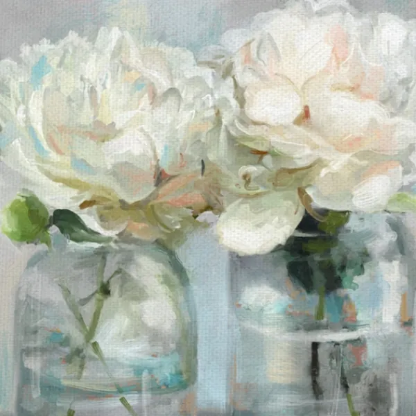 Canvas Art-Kirkland's Home Fresh Picked Peonies Canvas Art Print White/Blue/Gray