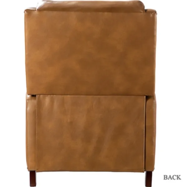 Accent Chairs-Kirkland's Home Full-Grain Leather Recliner Accent Chair Brown