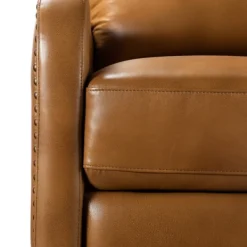 Accent Chairs-Kirkland's Home Full-Grain Leather Recliner Accent Chair Brown