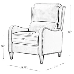 Accent Chairs-Kirkland's Home Full-Grain Leather Recliner Accent Chair Brown