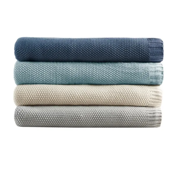 Blankets & Throws-Kirkland's Home Full/Queen Rylan Knit Blanket Blue