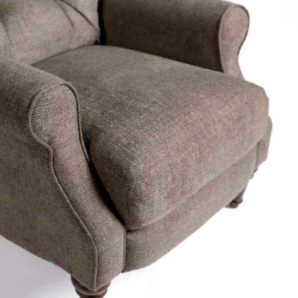 Accent Chairs-Kirkland's Home Gabor Ash Tufted Upholstered Recliner Gray