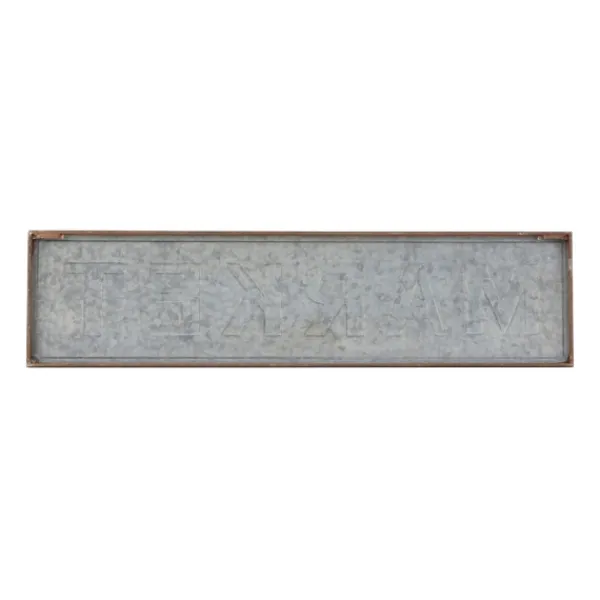 Wall Quotes & Signs-Kirkland's Home Galvanized Iron Market Wall Sign Silver