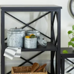 Decorative Bowls & Jars-Kirkland's Home Galvanized Metal 3-Pc. Decorative Jar Set Gray