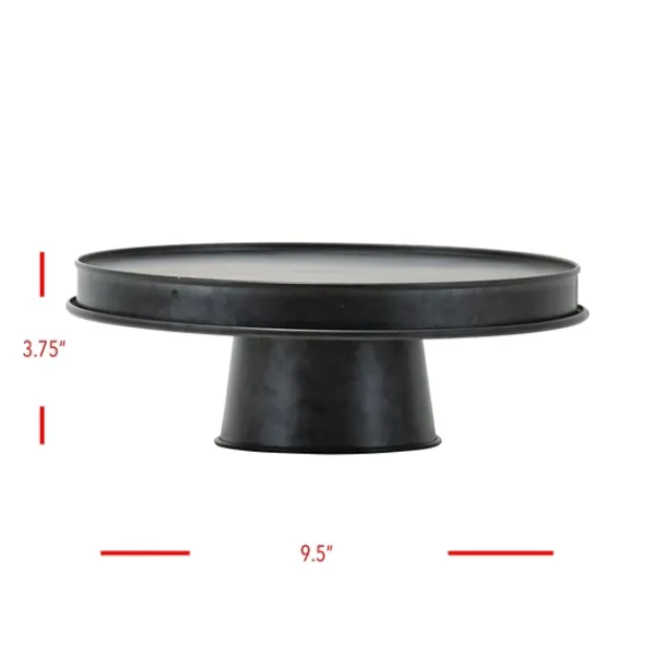 Decorative Trays-Kirkland's Home Galvanized Metal Riser Tray, 9 In. Black