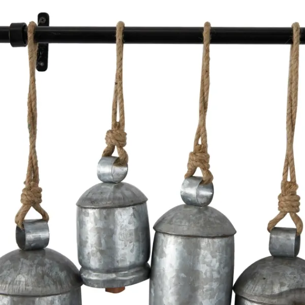 Decorative Accents-Kirkland's Home Galvanized Round Bells Wall Plaque Silver