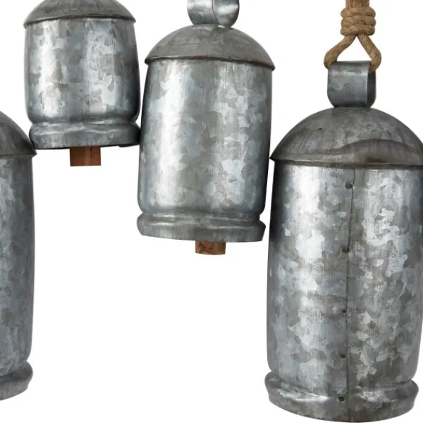 Decorative Accents-Kirkland's Home Galvanized Round Bells Wall Plaque Silver