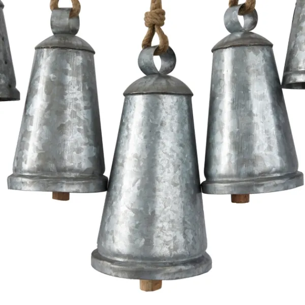 Decorative Accents-Kirkland's Home Galvanized Triangle Bells Wall Plaque Silver