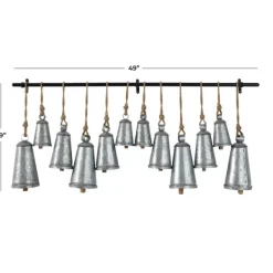 Decorative Accents-Kirkland's Home Galvanized Triangle Bells Wall Plaque Silver