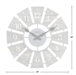Clocks-Kirkland's Home Galvanized Windmill Wall Clock Gray
