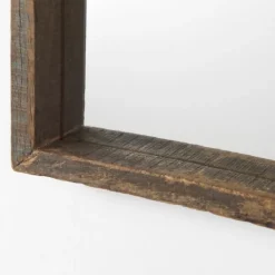 Framed Mirrors-Kirkland's Home Garcelle Raw Wood Rectangle Wall Mirror Brown