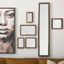 Framed Mirrors-Kirkland's Home Garcelle Raw Wood Rectangle Wall Mirror Brown