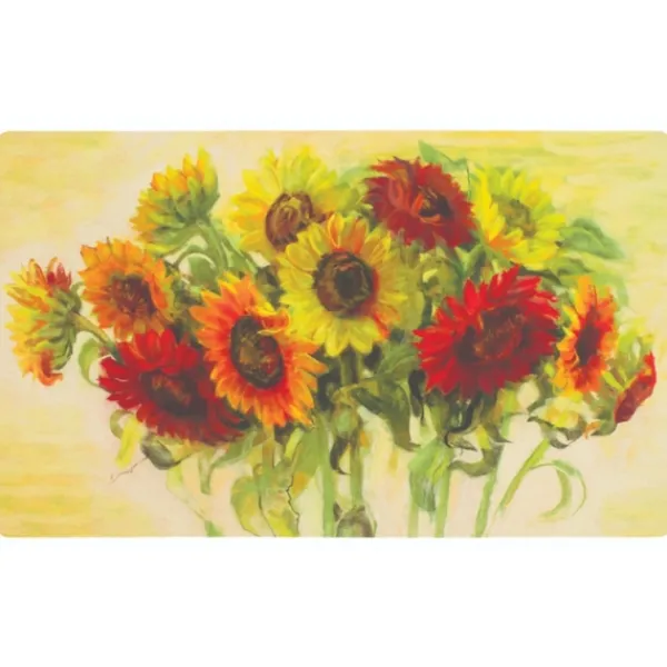 Kitchen & Floor Mats-Kirkland's Home Gathering Sunflowers Comfort Kitchen Mat Yellow/Red