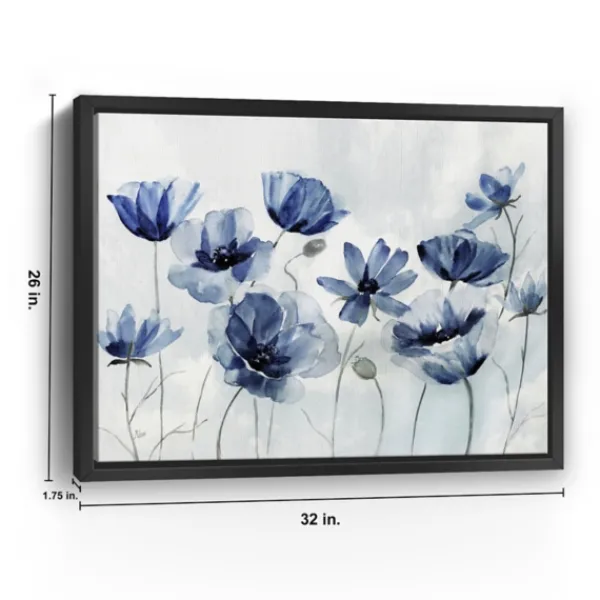Framed Art-Kirkland's Home Gentian Awakening Framed Canvas Art Print White/Blue/Gray