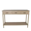Console Tables-Kirkland's Home Geo 3-Drawer Console Table Tan