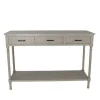 Console Tables-Kirkland's Home Geo 3-Drawer Console Table Gray