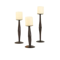 Candle Holders-Kirkland's Home Geometric Diamond Candle Holders, Set Of 3 Brown
