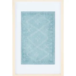Wall Plaques-Kirkland's Home Geometric Framed Textile Wall Plaque Blue