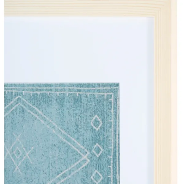 Wall Plaques-Kirkland's Home Geometric Framed Textile Wall Plaque Blue