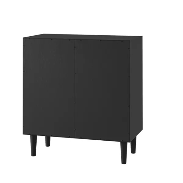 Cabinets & Sideboards-Kirkland's Home Geometric Gold Handle Cabinet Black
