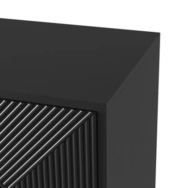 Cabinets & Sideboards-Kirkland's Home Geometric Gold Handle Cabinet Black