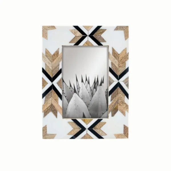 Picture Frames-Kirkland's Home Geometric Pattern Wood Picture Frame, 4X6