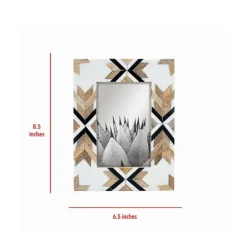 Picture Frames-Kirkland's Home Geometric Pattern Wood Picture Frame, 4X6