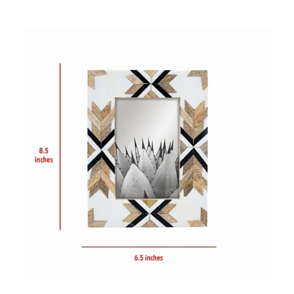 Picture Frames-Kirkland's Home Geometric Pattern Wood Picture Frame, 4X6