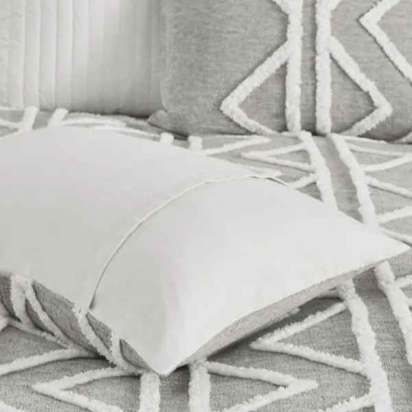 Comforters-Kirkland's Home Geometric 3-Pc. California King Comforter Set Gray