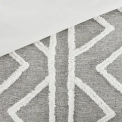 Comforters-Kirkland's Home Geometric 3-Pc. Full/Queen Comforter Set Gray