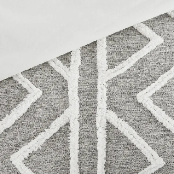 Comforters-Kirkland's Home Geometric 3-Pc. Full/Queen Comforter Set Gray