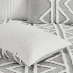 Comforters-Kirkland's Home Geometric 3-Pc. Full/Queen Comforter Set Gray