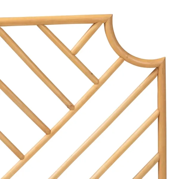 Beds & Headboards-Kirkland's Home Geometric Weave Rat Queen Headboard Tan
