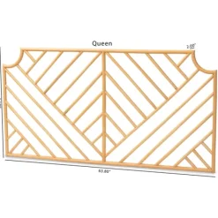 Beds & Headboards-Kirkland's Home Geometric Weave Rat Queen Headboard Tan