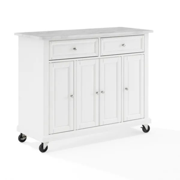Kitchen Islands & Bar Carts-Kirkland's Home Gia All Marble Kitchen Island White