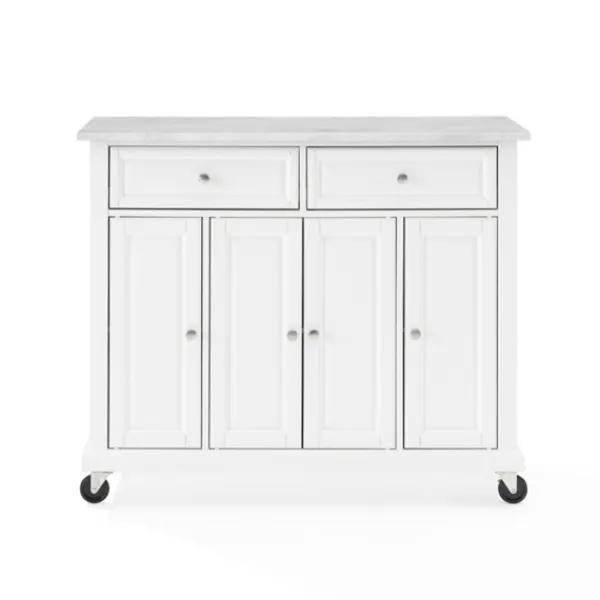Kitchen Islands & Bar Carts-Kirkland's Home Gia All Marble Kitchen Island White