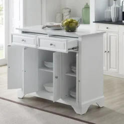 Kitchen Islands & Bar Carts-Kirkland's Home Gia All Marble Kitchen Island White