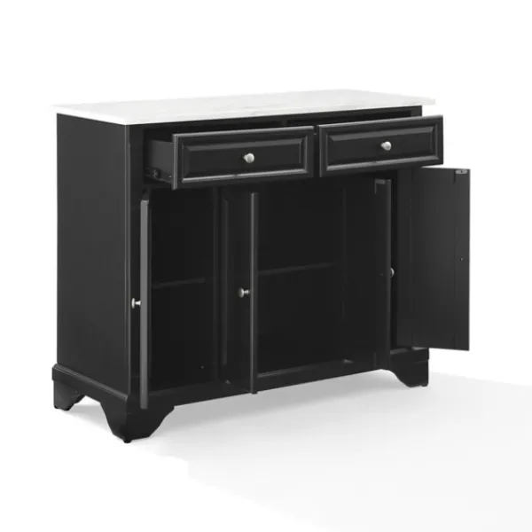 Kitchen Islands & Bar Carts-Kirkland's Home Gia Black And White Marble Kitchen Island Black/White