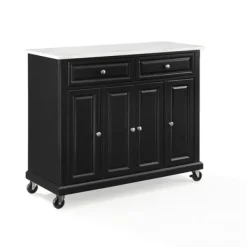 Kitchen Islands & Bar Carts-Kirkland's Home Gia Black And White Marble Kitchen Island Black/White