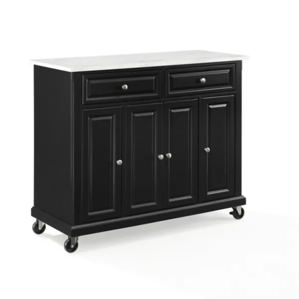 Kitchen Islands & Bar Carts-Kirkland's Home Gia Black And White Marble Kitchen Island Black/White