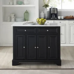 Kitchen Islands & Bar Carts-Kirkland's Home Gia Black And White Marble Kitchen Island Black/White
