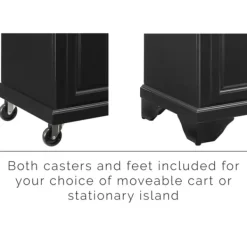 Kitchen Islands & Bar Carts-Kirkland's Home Gia Black And White Marble Kitchen Island Black/White