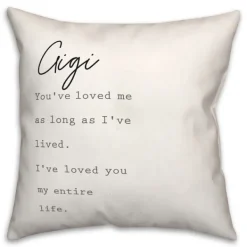 Pillows-Kirkland's Home Gigi I'Ve Loved You My Entire Life White Pillow White/Black