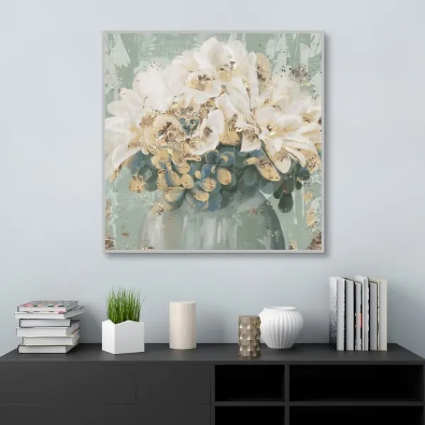 Canvas Art-Kirkland's Home Gilded Cottage Ii Framed Canvas Art Print Blue/White