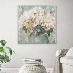 Canvas Art-Kirkland's Home Gilded Cottage Ii Framed Canvas Art Print Blue/White