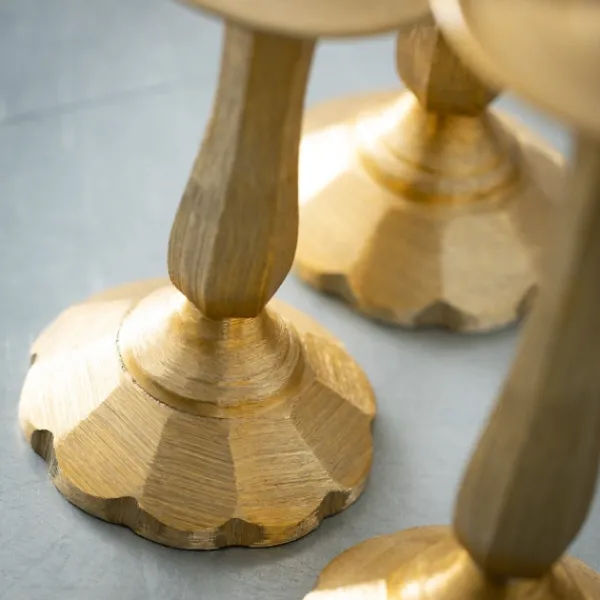 Candle Holders-Kirkland's Home Gilded En 3-Pc. Pillar Candle Holder Set Gold