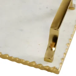 Decorative Trays-Kirkland's Home Gilded White Ceramic Trays, Set Of 2 White/Gold