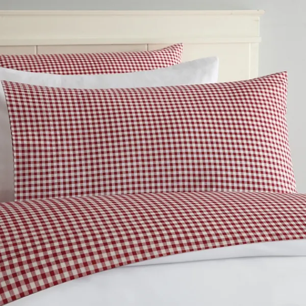 Bed Sheets-Kirkland's Home Gingham Full 3-Pc. Sheet Set Red
