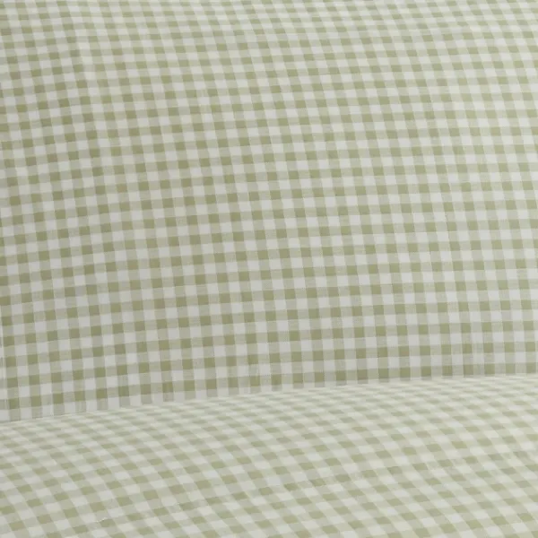 Bed Sheets-Kirkland's Home Gingham 3-Pc. Full Sheet Set Green